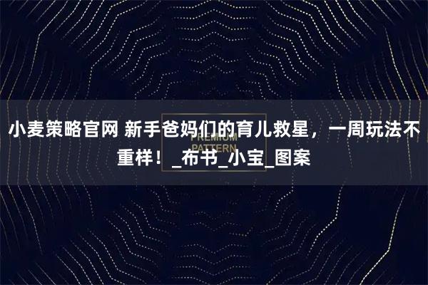 小麦策略官网 新手爸妈们的育儿救星，一周玩法不重样！_布书_小宝_图案