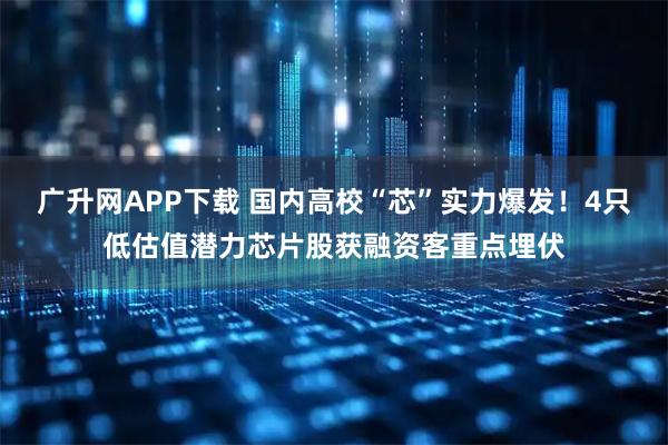 广升网APP下载 国内高校“芯”实力爆发！4只低估值潜力芯片股获融资客重点埋伏