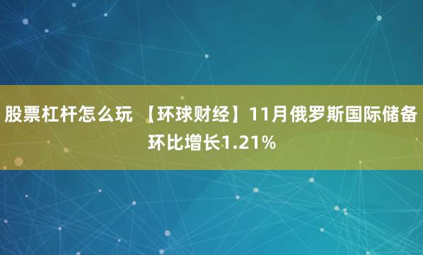 股票杠杆怎么玩 【环球财经】11月俄罗斯国际储备环比增长1.21%